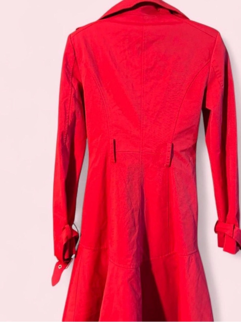 bebe Red Peplum Trench Coat